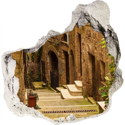 Trompe l'oeil buco nel muro Una strada affascinante in città