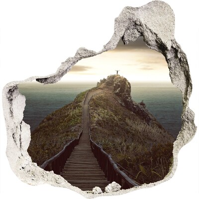 Adesivo effetto buco nel muro Il sentiero per il Paradiso