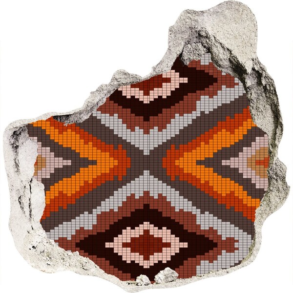 Trompe l'oeil buco nel muro Motivi a mosaico nei colori della terra