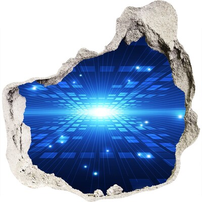 Finto buco nel muro 3D Spazio digitale dietro il muro