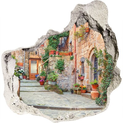 Adesivo effetto buco nel muro Un'incantevole cittadina in Toscana