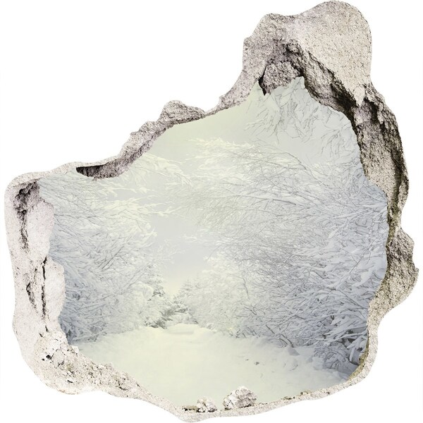 Finto buco nel muro 3D Paesaggio invernale dietro il muro