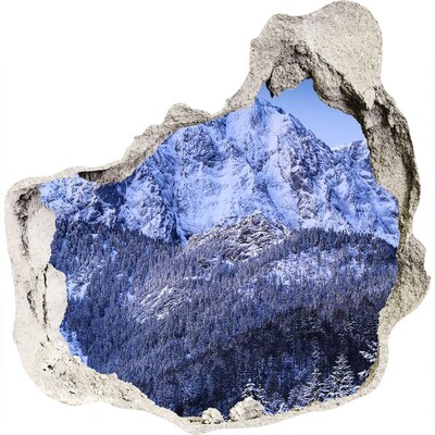 Adesivo effetto buco nel muro Paesaggio montano in inverno