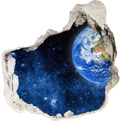 Finto buco nel muro 3D Vista cosmica da un buco nel muro