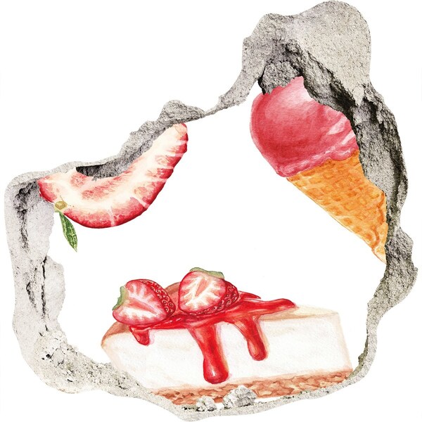 Adesivo effetto buco nel muro Dolci delizie dell'estate