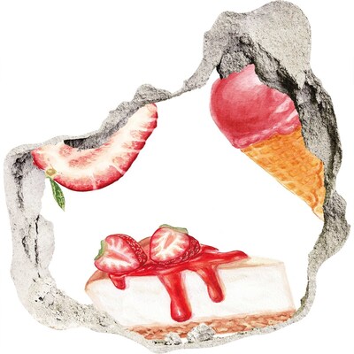 Adesivo effetto buco nel muro Dolci delizie dell'estate