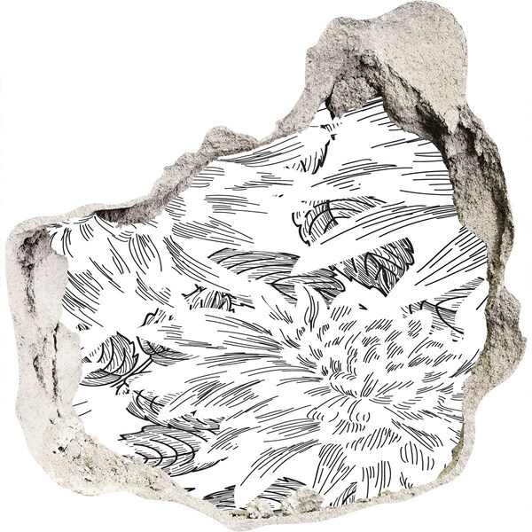 Finto buco nel muro 3D Motivo floreale nel buco nel muro