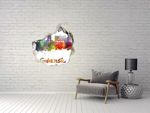 Adesivo effetto buco nel muro Danzica nei colori dell'arcobaleno