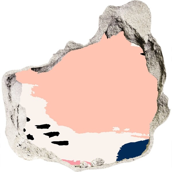 Finto buco nel muro 3D Un muro in rovina che si affaccia sulla spiaggia