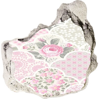 Adesivo effetto buco nel muro Motivo floreale nel buco nel muro