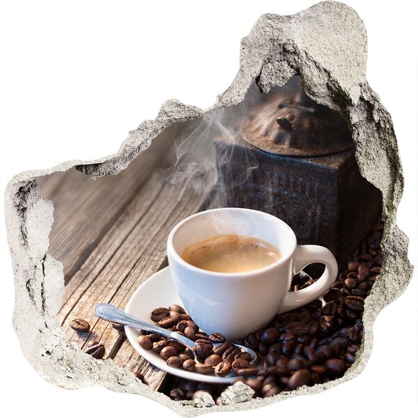 Adesivo effetto buco nel muro Un caffè in un accogliente bar.