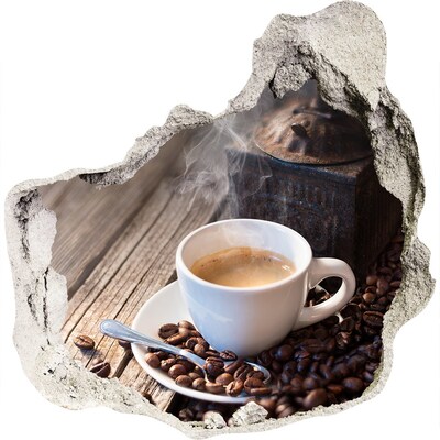 Adesivo effetto buco nel muro Un caffè in un accogliente bar.