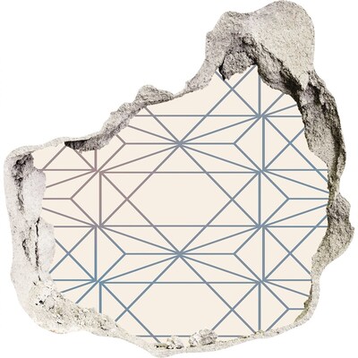 Adesivo effetto buco nel muro Motivo geometrico attraverso un foro nel muro