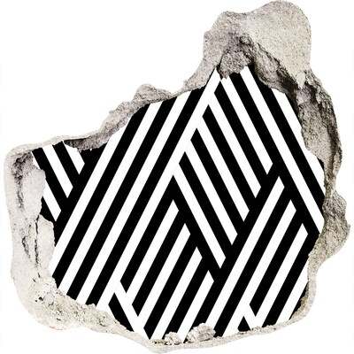 Trompe l'oeil buco nel muro Motivi geometrici in un buco nel muro