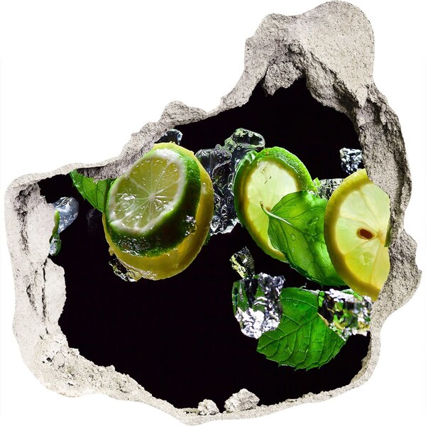 Trompe l'oeil buco nel muro Una spruzzata di freschezza al limone