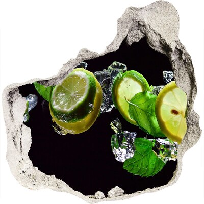 Trompe l'oeil buco nel muro Una spruzzata di freschezza al limone