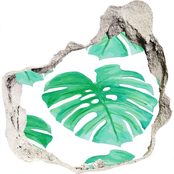 Adesivo effetto buco nel muro Giungla verde alle spalle del muro