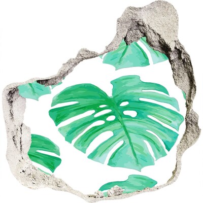 Adesivo effetto buco nel muro Giungla verde alle spalle del muro