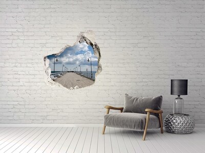 Finto buco nel muro 3D Molo in riva al mare