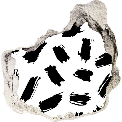 Adesivo effetto buco nel muro Un muro danneggiato con striature astratte