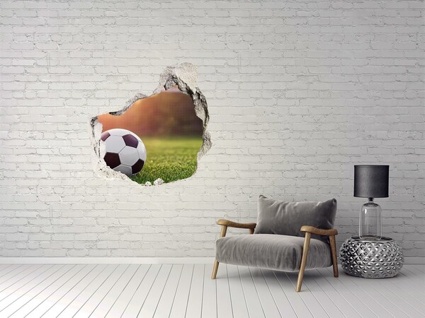Trompe l'oeil buco nel muro Porta da calcio sul campo