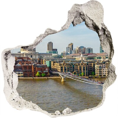 Finto buco nel muro 3D Vista di Londra attraverso un buco nel muro