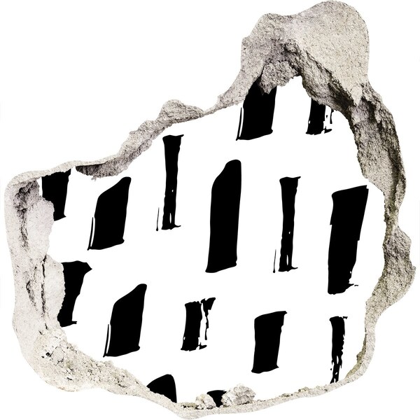 Finto buco nel muro 3D Un muro in rovina che si affaccia sulla città