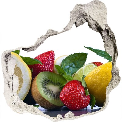Adesivo effetto buco nel muro Un paradiso di frutta dietro le mura
