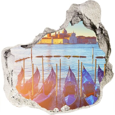 Finto buco nel muro 3D Venezia alla luce del tramonto
