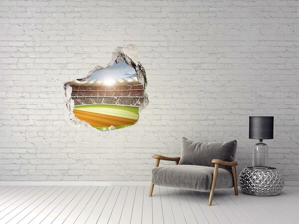 Trompe l'oeil buco nel muro Lo stadio in azione