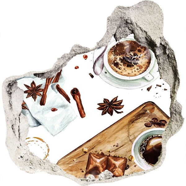 Finto buco nel muro 3D Angolo caffè con spezie