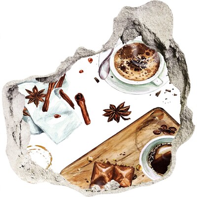 Finto buco nel muro 3D Angolo caffè con spezie