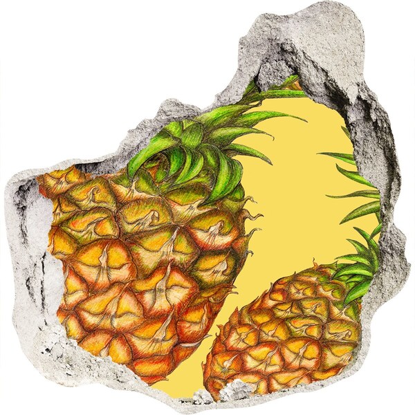 Adesivo effetto buco nel muro Perdita di colore dell'ananas