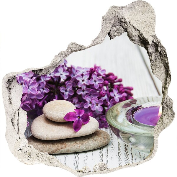 Trompe l'oeil buco nel muro Un'oasi floreale di pace