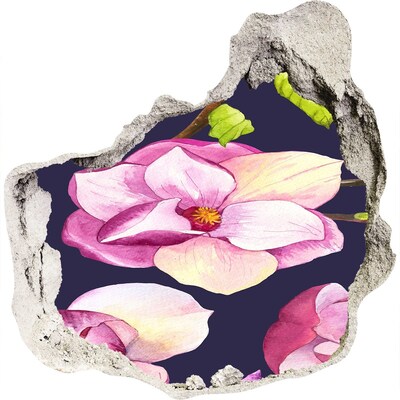 Adesivo effetto buco nel muro Motivo floreale nel cemento