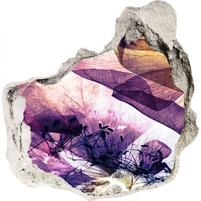 Adesivo effetto buco nel muro Il mondo floreale dietro le mura