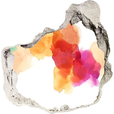 Adesivo effetto buco nel muro Un buco colorato nel muro