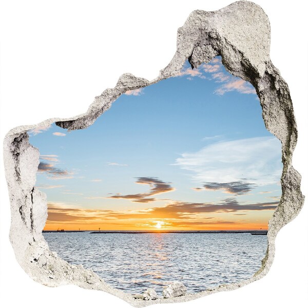 Finto buco nel muro 3D Tramonto sul mare