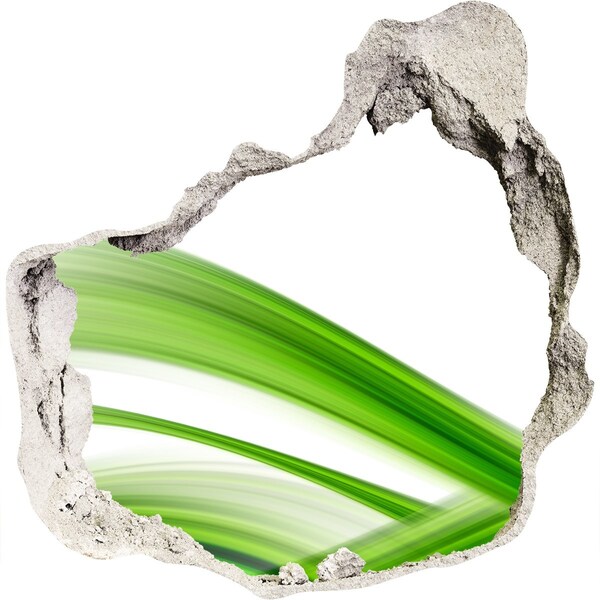 Finto buco nel muro 3D Un prato verde visibile attraverso un buco nel muro