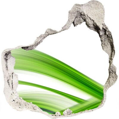 Finto buco nel muro 3D Un prato verde visibile attraverso un buco nel muro