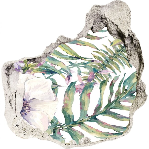 Finto buco nel muro 3D Giardino tropicale dietro il muro