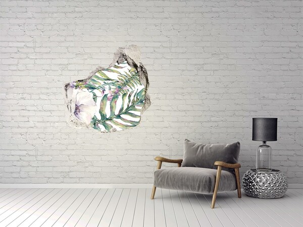 Finto buco nel muro 3D Giardino tropicale dietro il muro