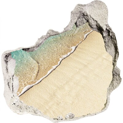 Adesivo effetto buco nel muro Spiaggia caraibica vista attraverso un buco nel muro