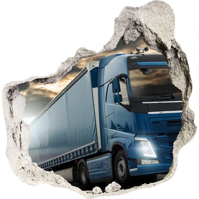 Trompe l'oeil buco nel muro Camion in arrivo
