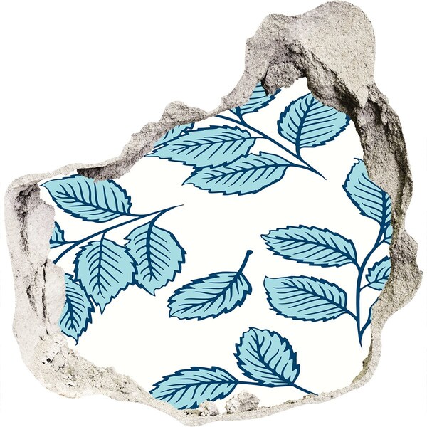 Adesivo effetto buco nel muro Foglie verdi sullo sfondo del muro