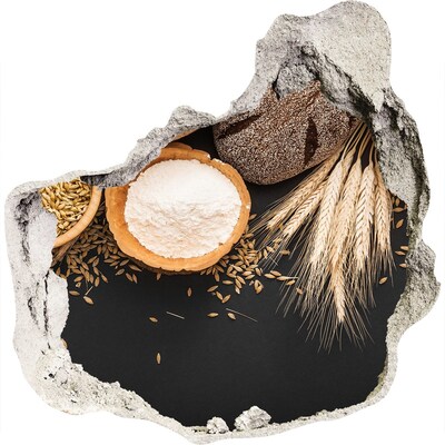 Trompe l'oeil buco nel muro Una cucina piena di ingredienti