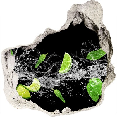 Finto buco nel muro 3D Cocktail rinfrescante al lime