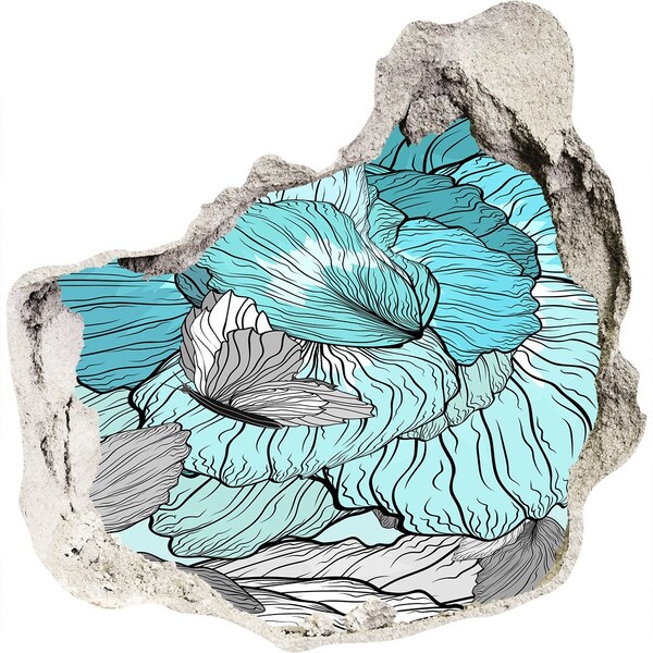Finto buco nel muro 3D Un'oasi floreale in cemento