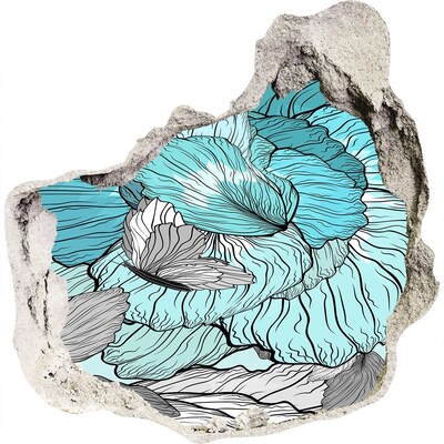 Finto buco nel muro 3D Un'oasi floreale in cemento