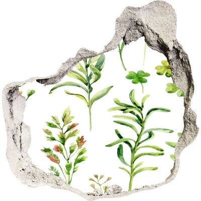 Finto buco nel muro 3D Un'oasi verde in cemento